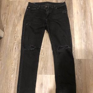 Abercrombie Athletic Slim Black Destroy Jeans